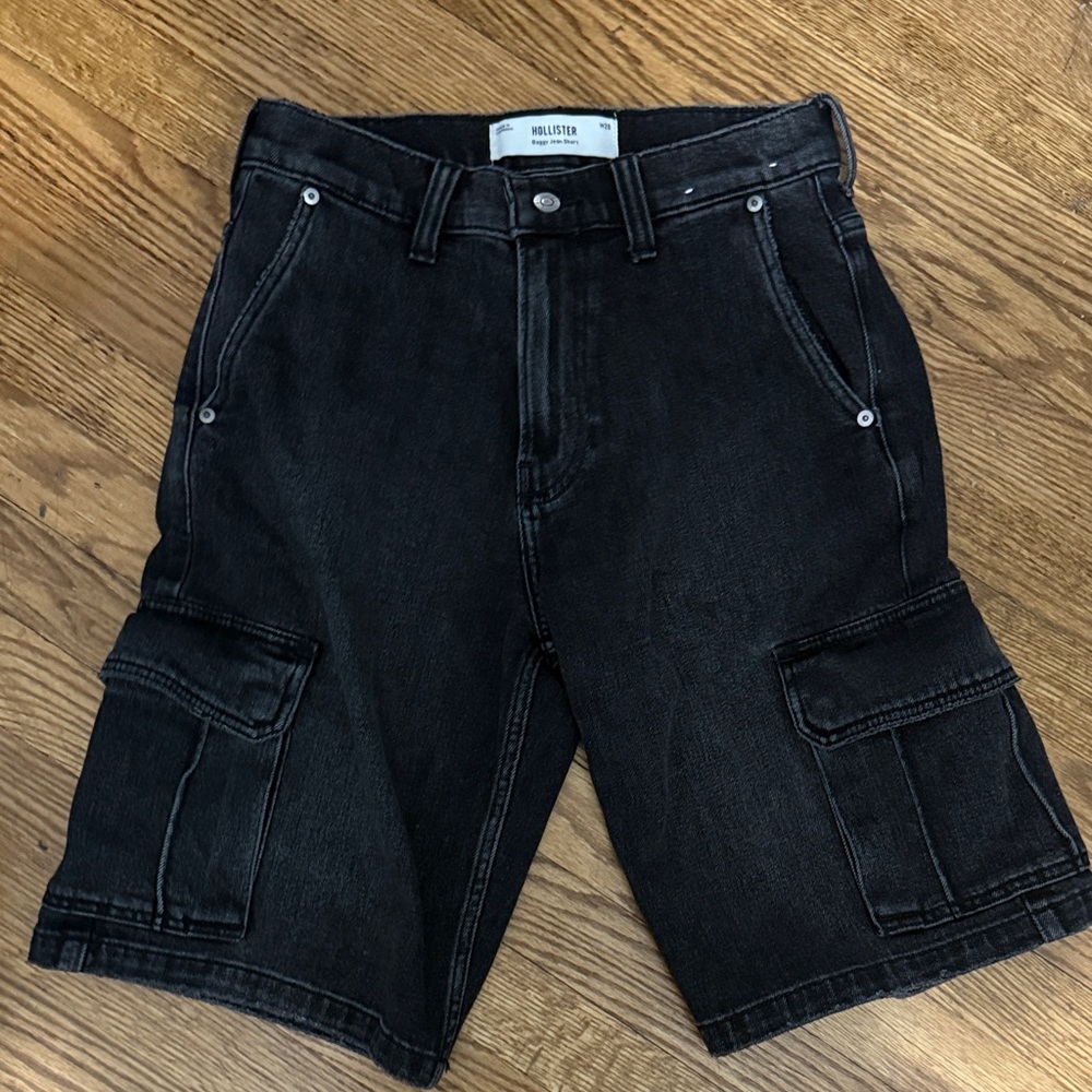 Hollister Men's Dark Gray Jean Cargo Shorts